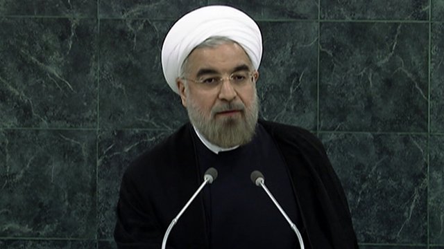 ایرانی صدر حسن روحانی نے جنرل اسمبلی سے خطاب میں کہا ہے کہ ایران دنیاکے امن کیلئے خطرہ نہیں،ہم امن پریقین رکھتے ہیں