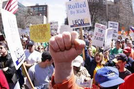 Labor union protest