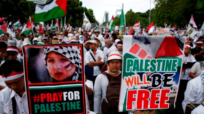 جکارتہ سے لندن تک اسرائیل کے خلاف احتجاج