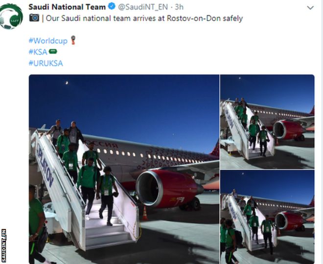 فیفا ورلڈ کپ 2018: سعودی فٹبال ٹیم کے طیارے کے انجن میں آگ، ٹیم بحفاظت منزل پر پہنچ گئی