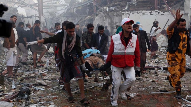 یمن کے ہسپتال پر سعودی جارحیت 52 شھید 70 زخمی
