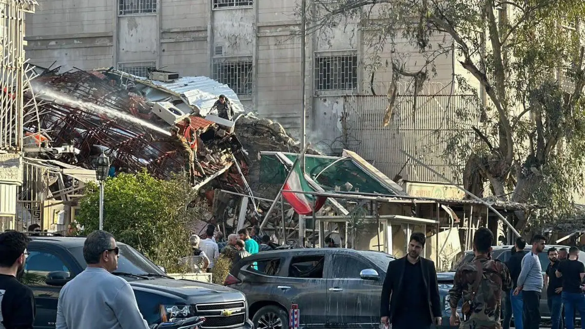 دمشق میں ایرانی سفارتخانے کے قونصلرسیکشن کی عمارت پر صیہونی حکومت کا حملہ