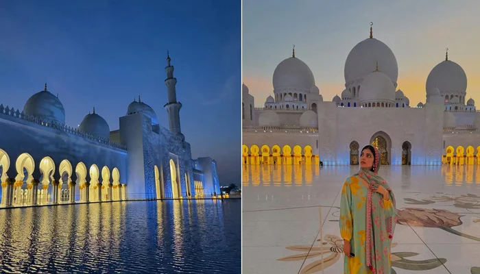 بھارتی اداکارہ مالویکا موہنن کا ابوظبی میں شیخ زید مسجد کا دورہ